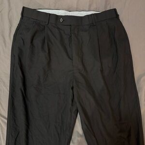 Brooks Brothers Madison Fit Saxxon 100% Wool Black Dress Trousers 36 USA